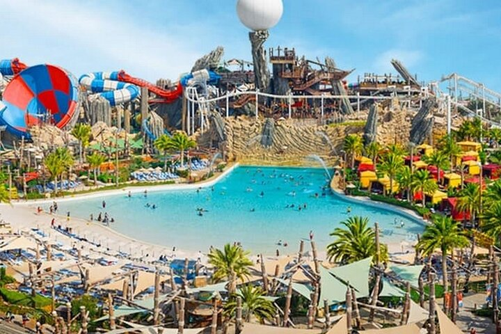 Dive into fun at Yas Water World where adventure awaits at every corner with thrilling rides wave pools and family-friendly attractions all set against stunning Emirati landscapes.